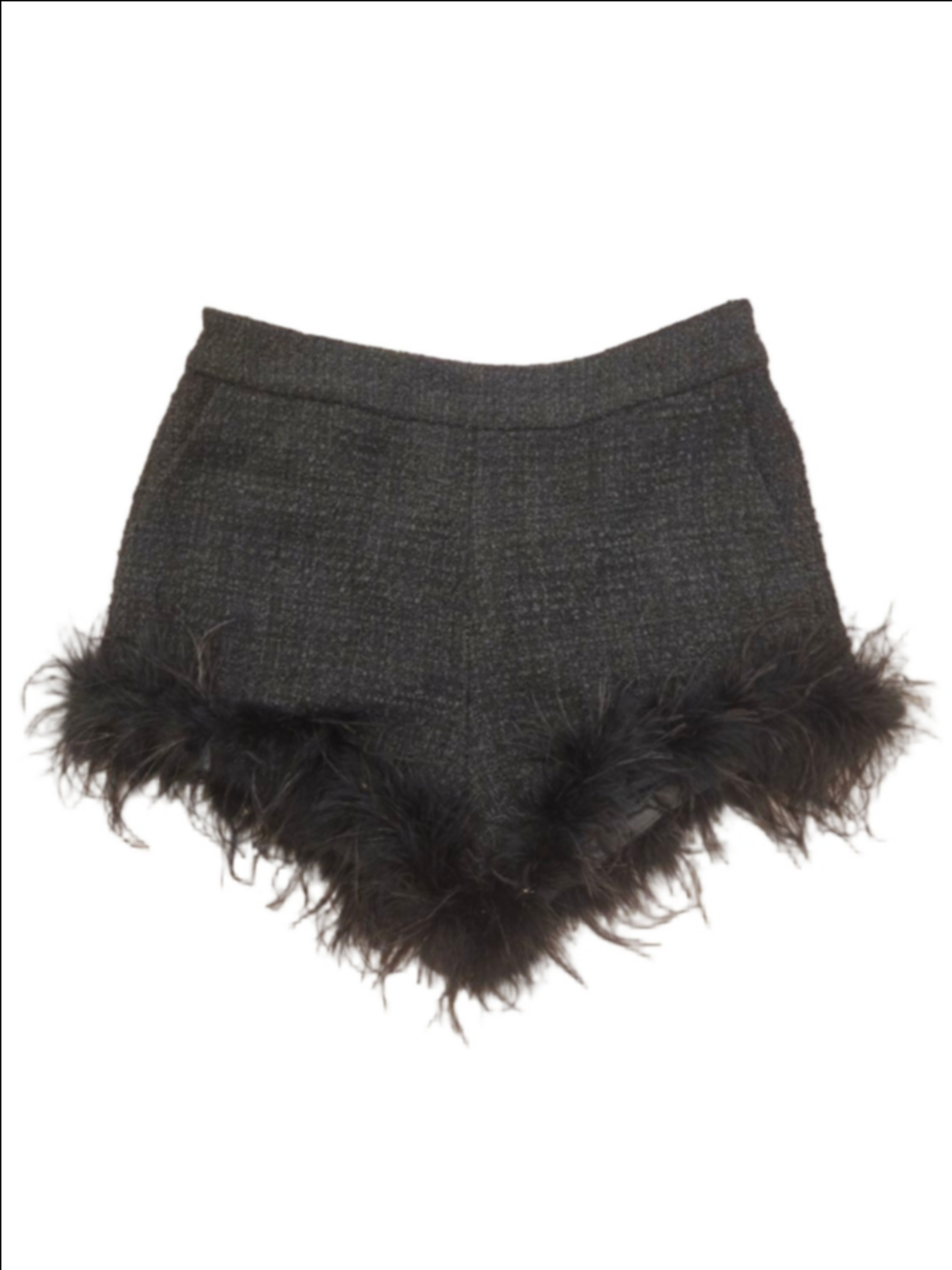 The Line & Dot Marci Ostrich Feather
 Shorts in Black 29"waist